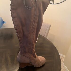 Torrid Brown Over the Knee Boots with Suede Finish